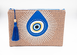 Nazar Boncuğu Desenli Büyük Cüzdan
