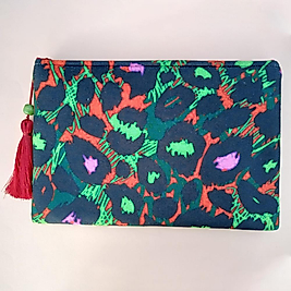 Renkli Leopar Desenli Büyük Cüzdan