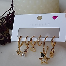 Yıldız Şekilli Çelik Küpe Seti