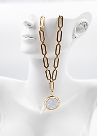 Siyah Uçlu Zincir Modelli Çelik Kolye