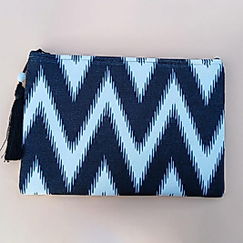 Zik Zak Desenli siyah beyaz  Renkli Büyük Cüzdan