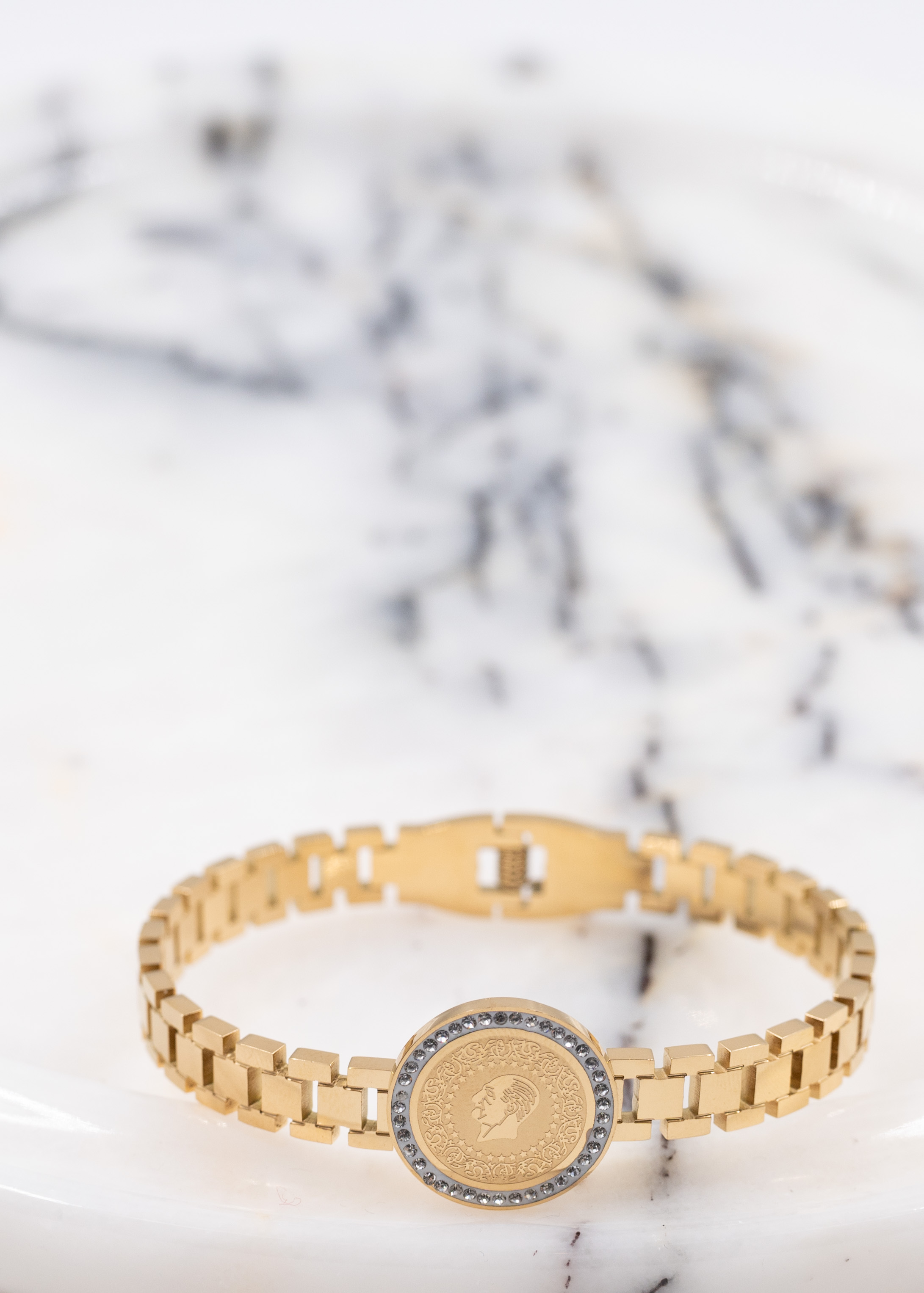 Çelik Taşlı Çeyrek Tuğralı Kelepçe