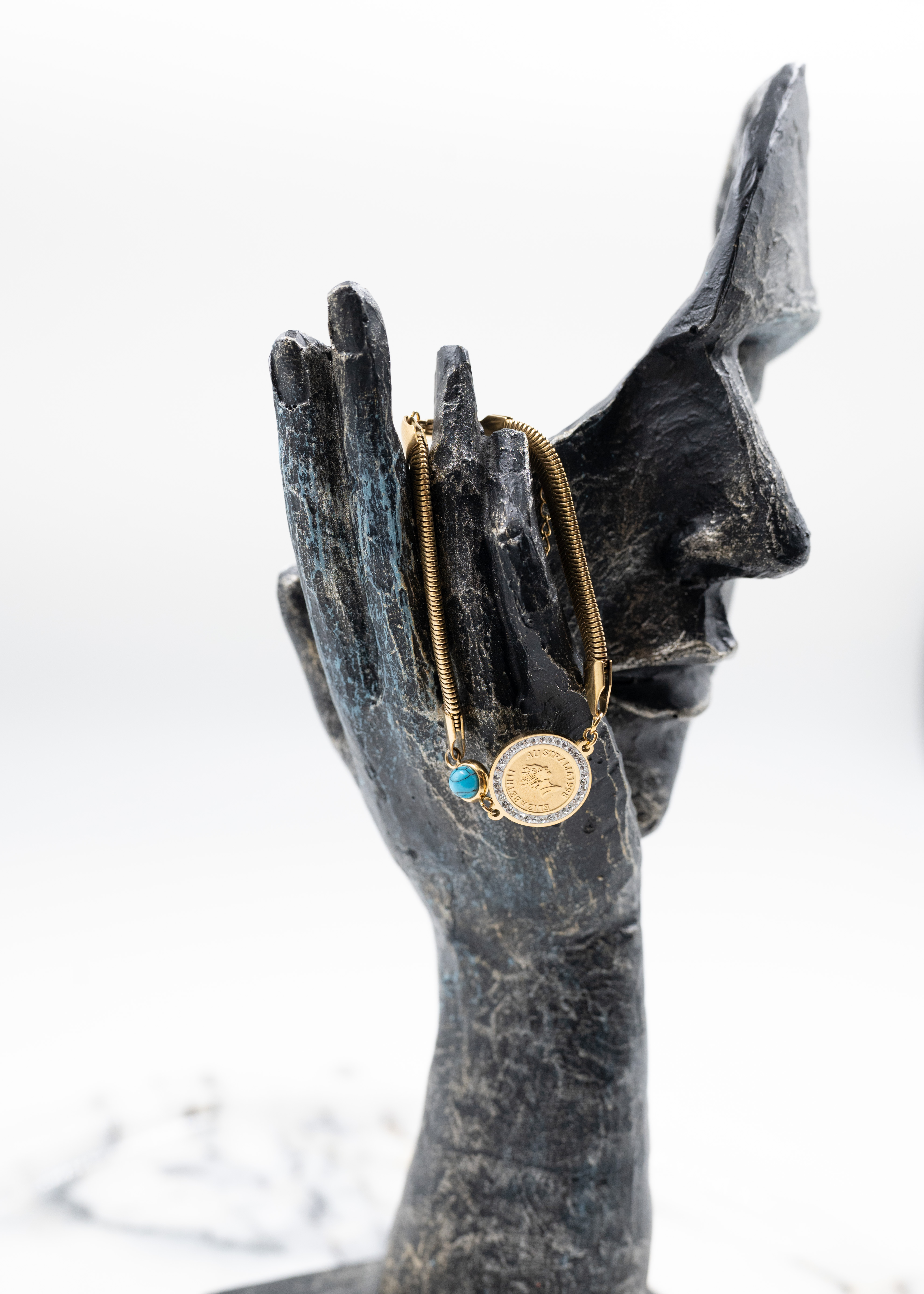 Çelik Burma Zincirli Çeyrekli Çelik Bileklik