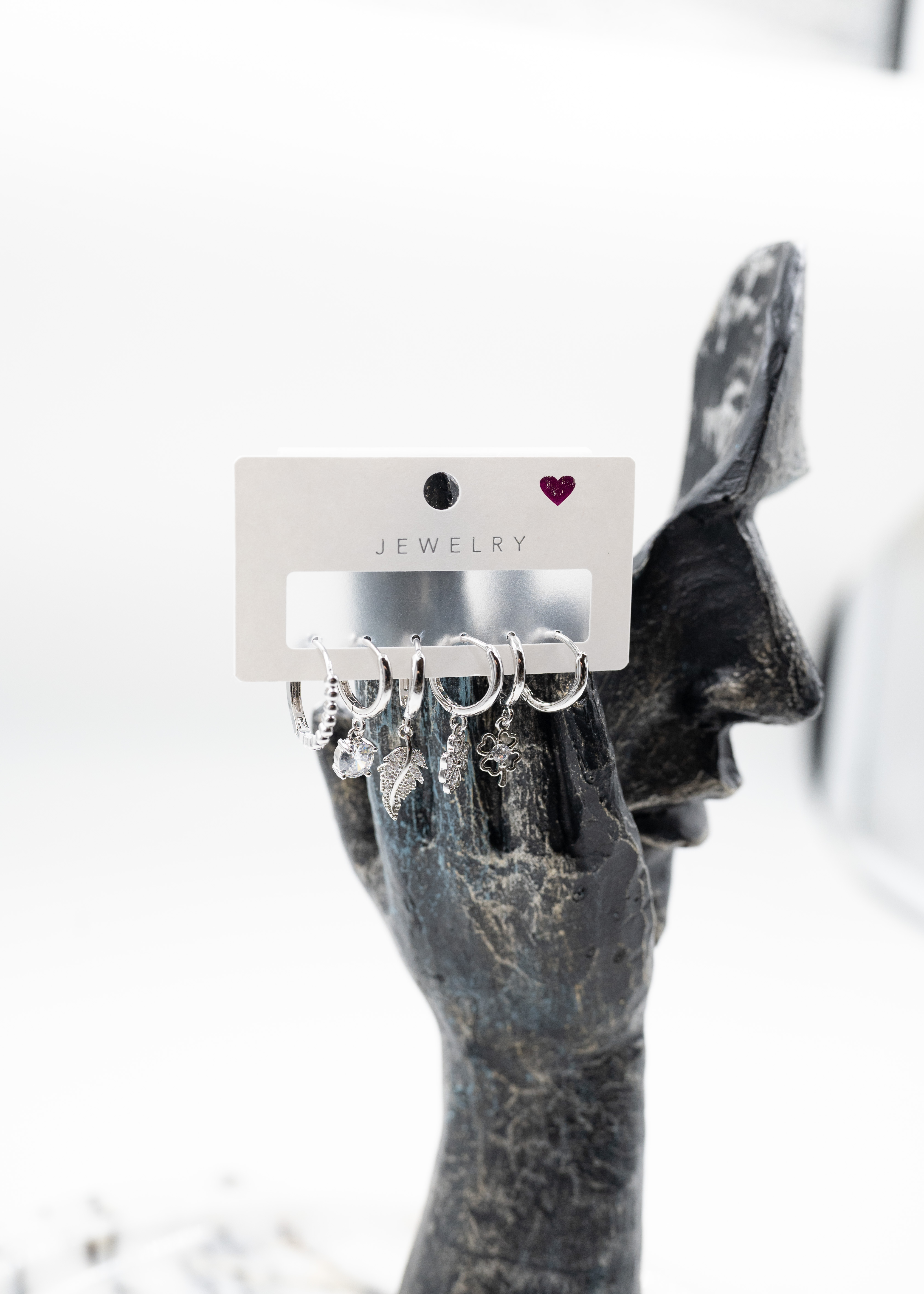 Gümüş Renk Çelik Küpe Seti