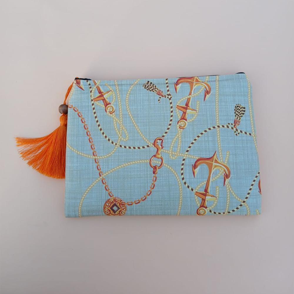 Çapa Modelli Mavi Renk Küçük Cüzdan