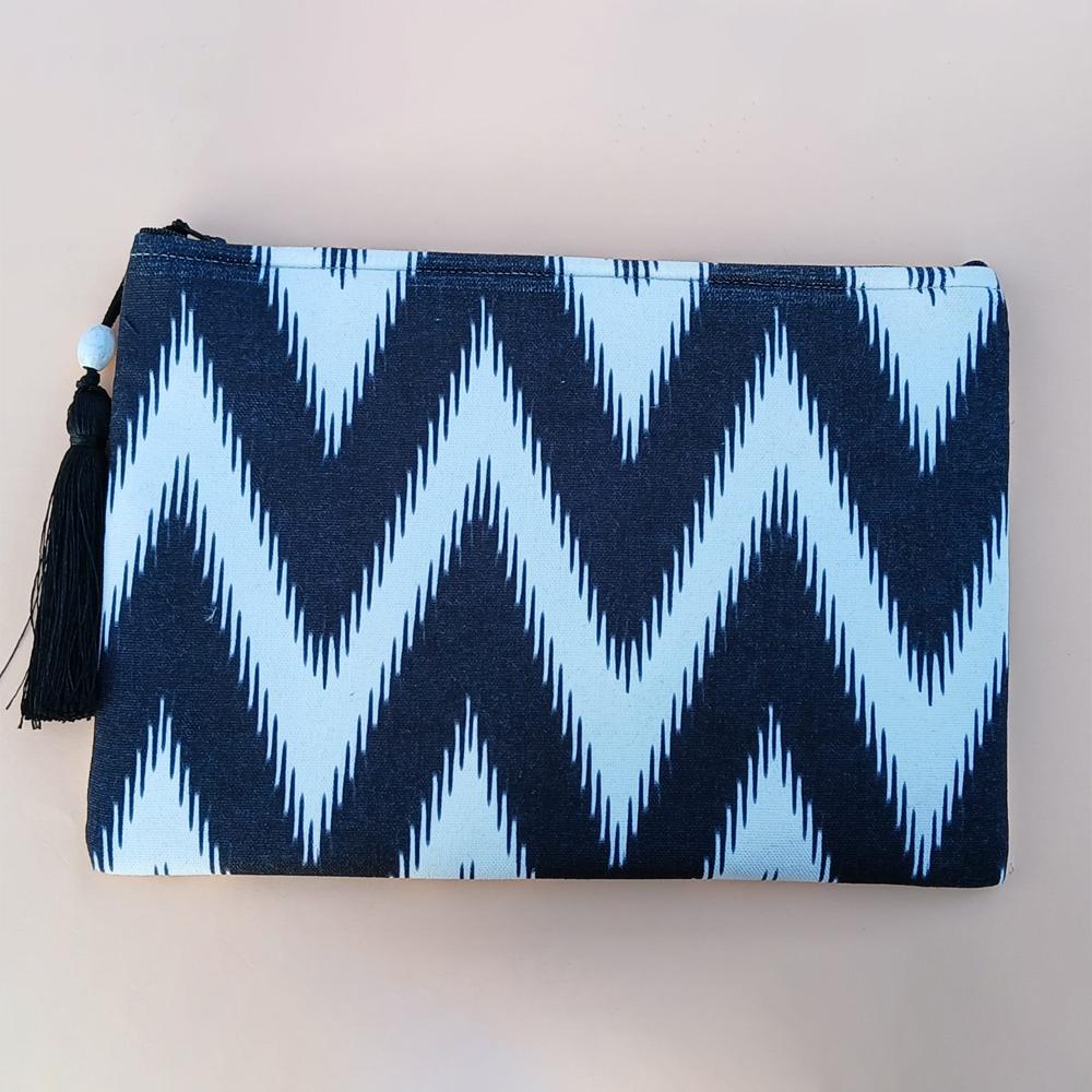 Zik Zak Desenli siyah beyaz  Renkli Büyük Cüzdan