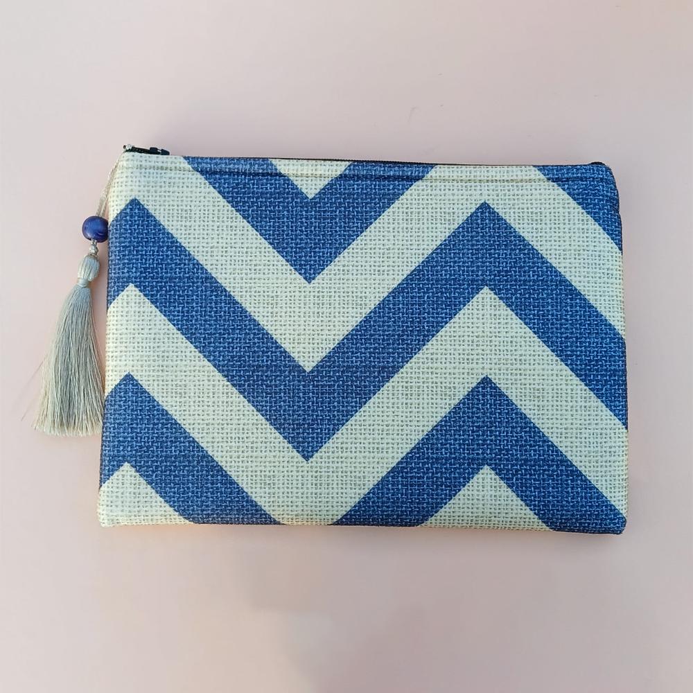 Zik Zak Model Açık Mavi Renk Küçük Cüzdan