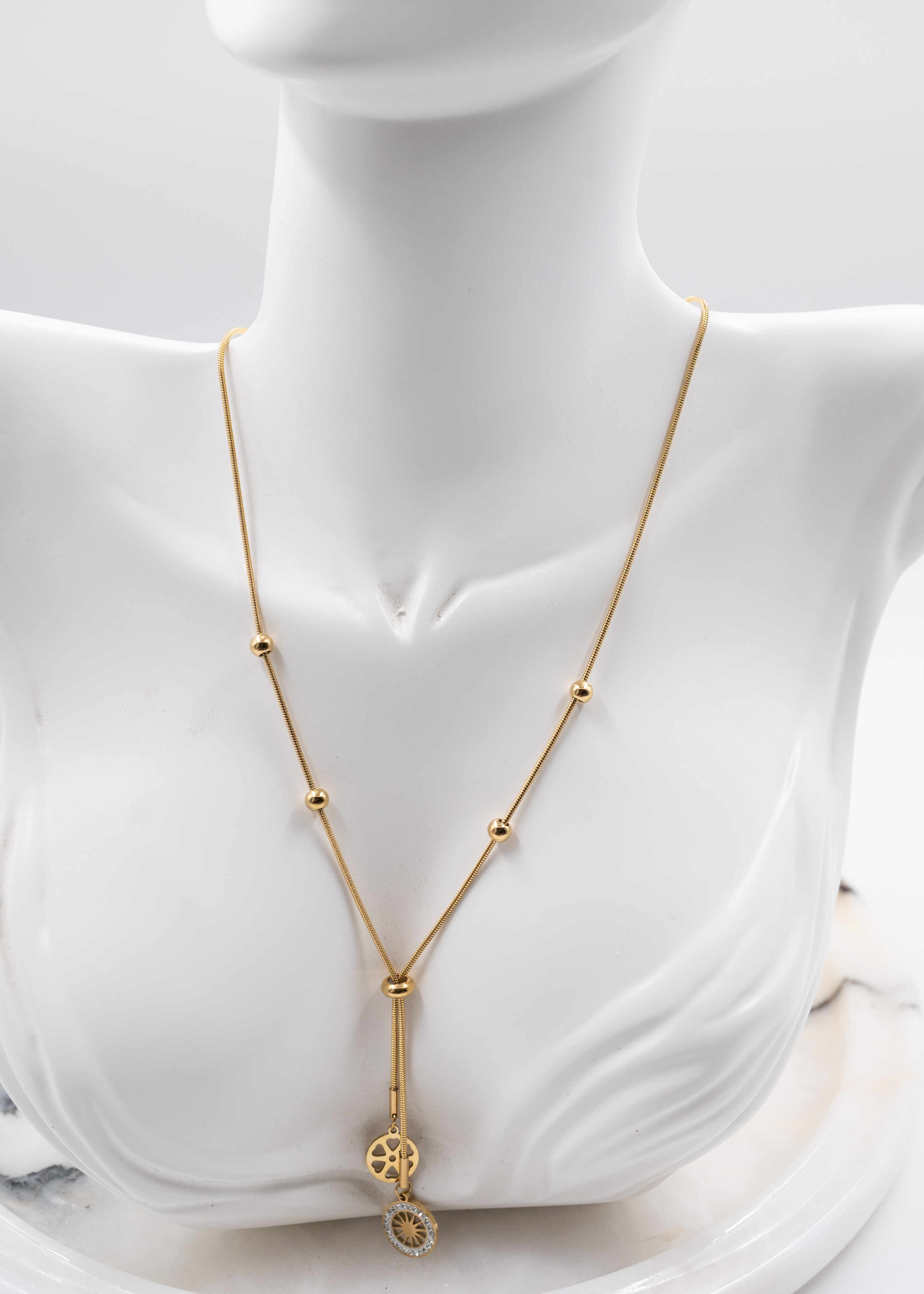 asansör gold çelik kolye